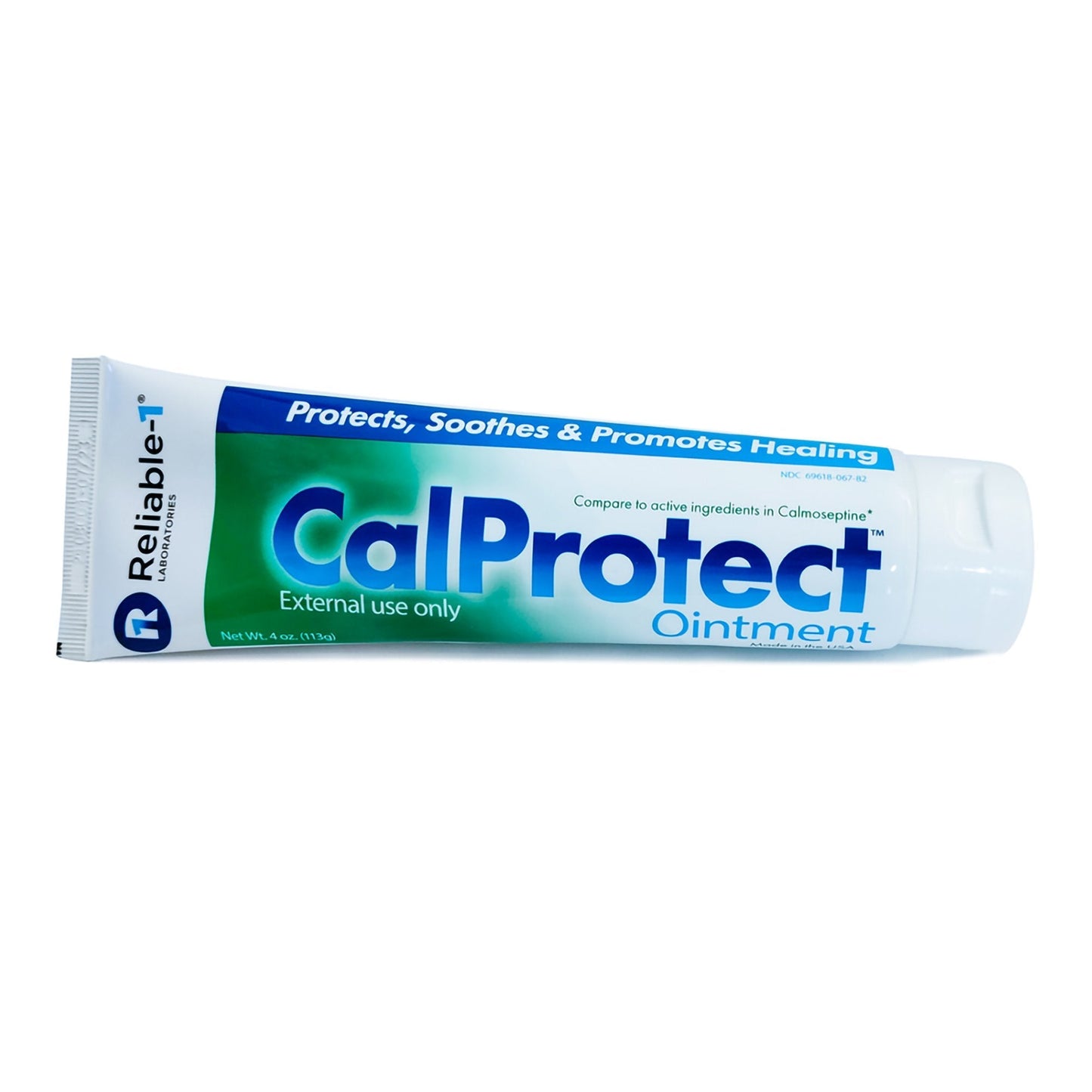 CalProtect skin protectant ointment tube with blue and green label