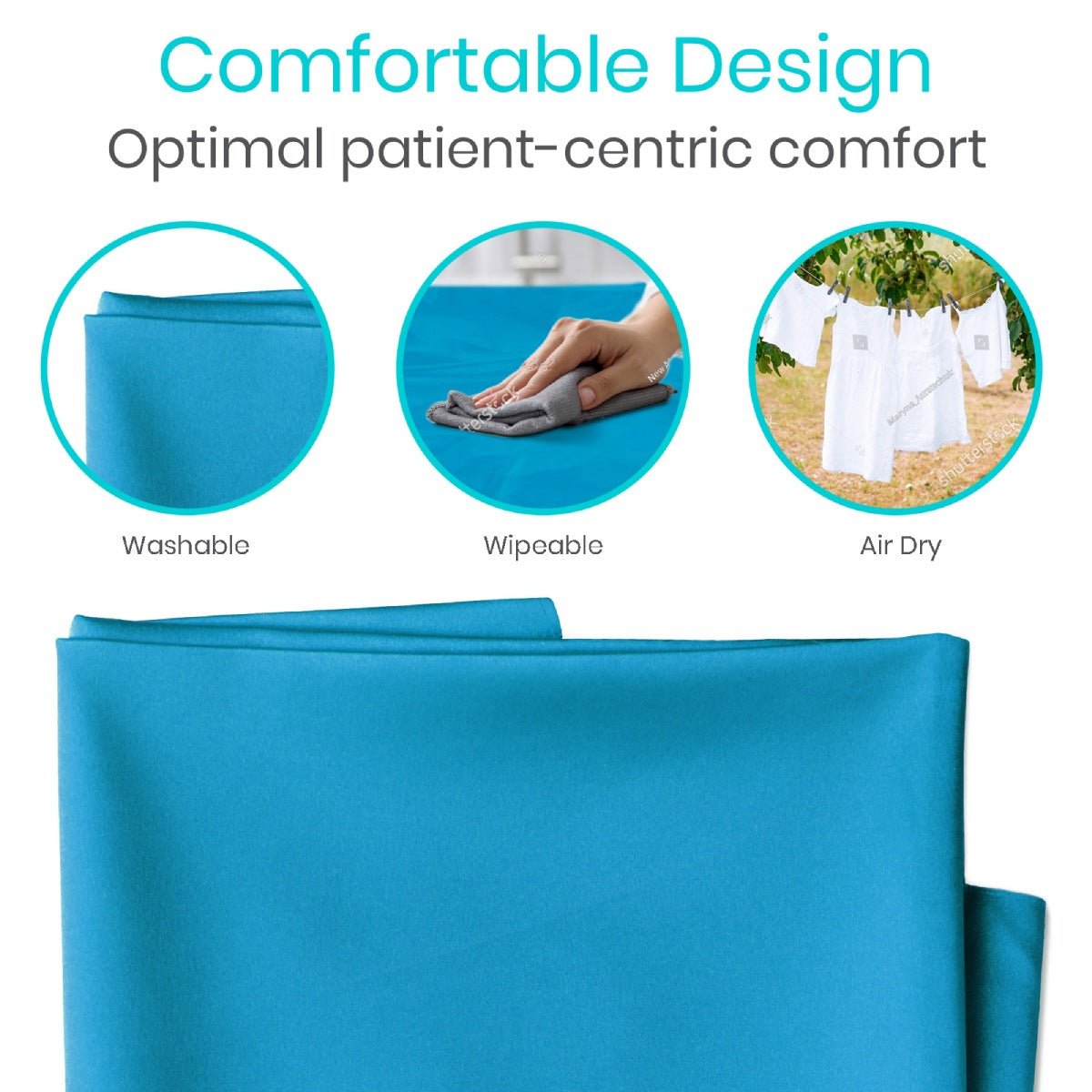Blue tubular transfer slide sheet, folded cushion-like pad