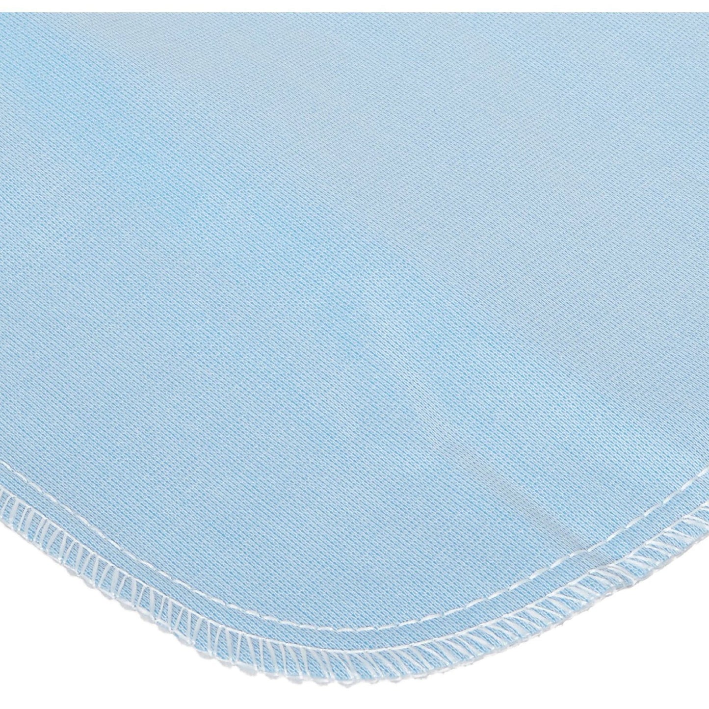Blue underside edge with stitched border on reusable underpad
