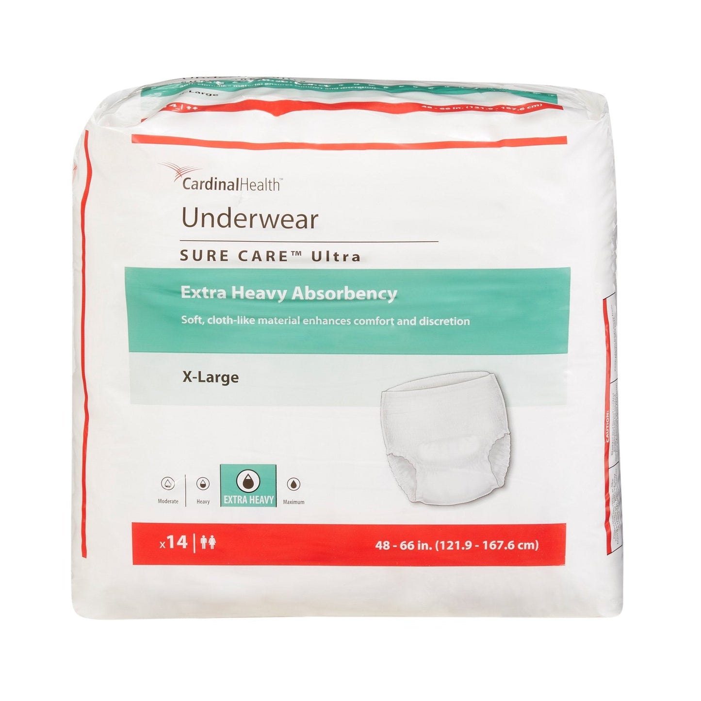 Sure Care Ultra underwear briefs, extra heavy absorbency, X-Large (48"–66")