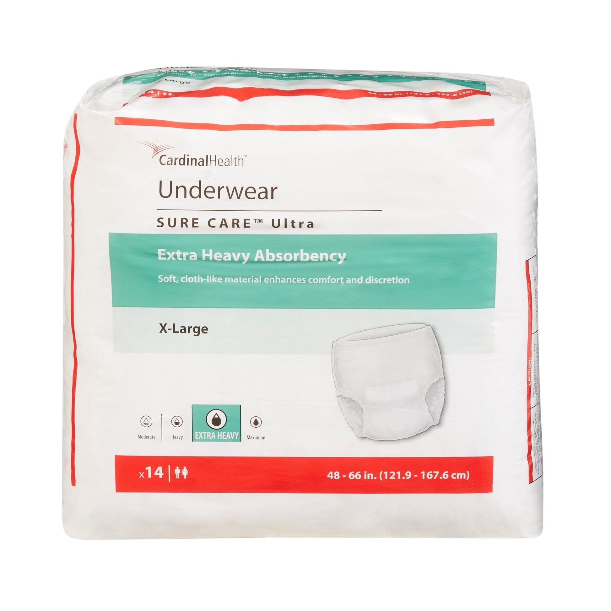 Sure Care Ultra underwear briefs, extra heavy absorbency, X-Large (48"–66")