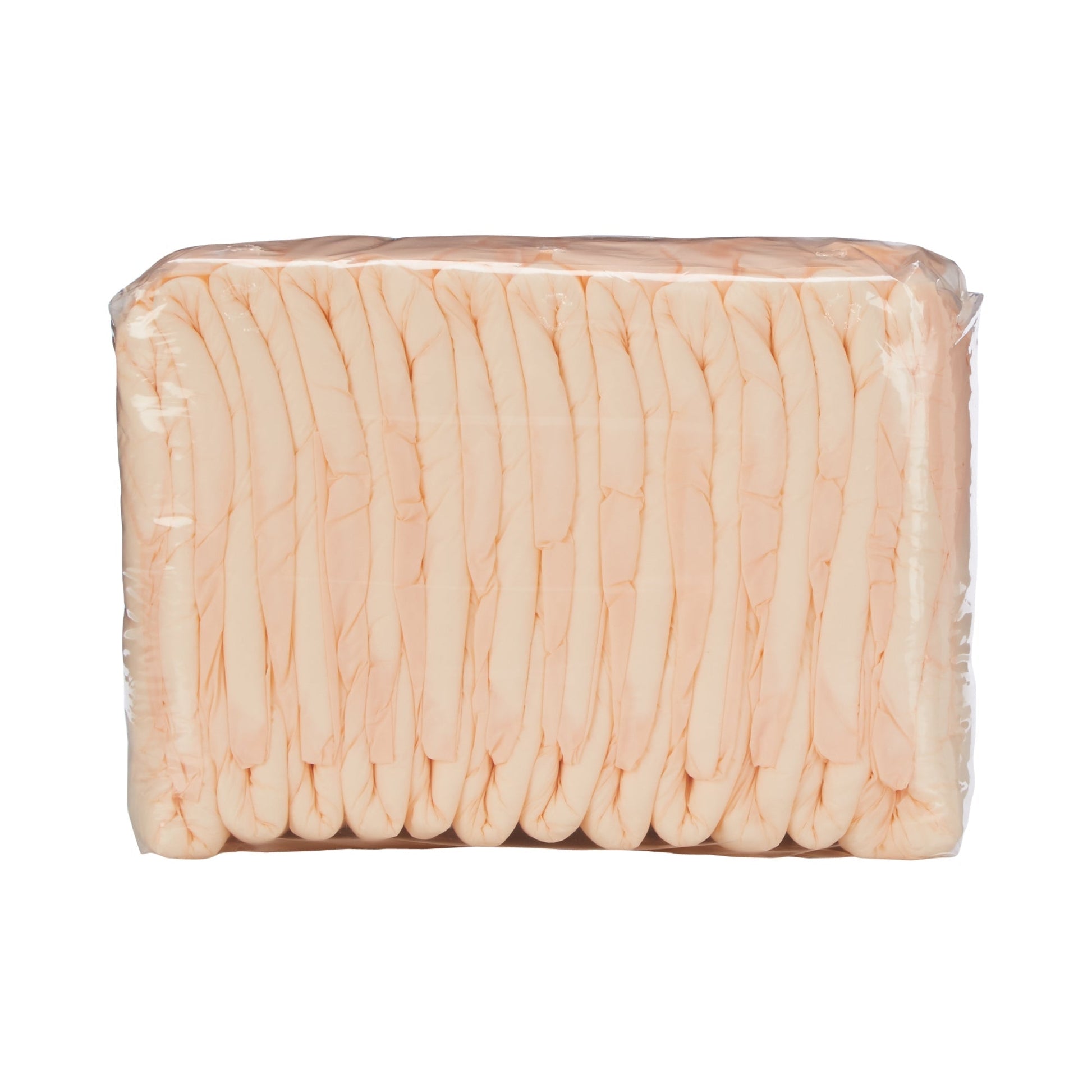 Pack of heavy absorbency adult briefs, light peach disposable underwear stack
