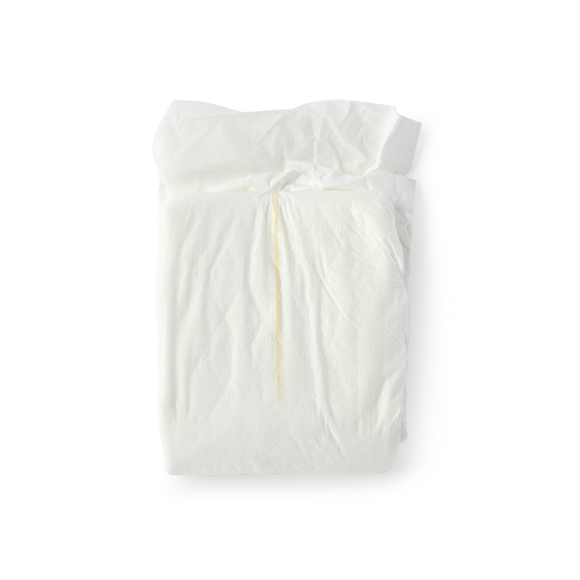 Quilted adult briefs, white disposable underwear, layered view