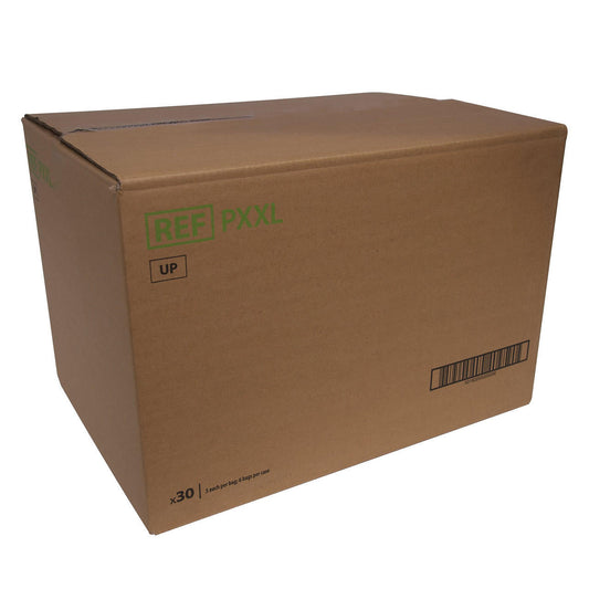 Brown box labeled x30 underpads, 40 x 57 in