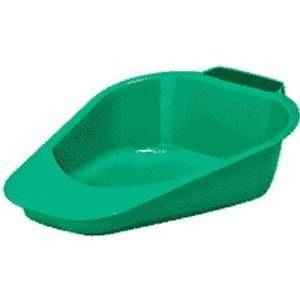 Green plastic fracture bed pan, 47 oz capacity