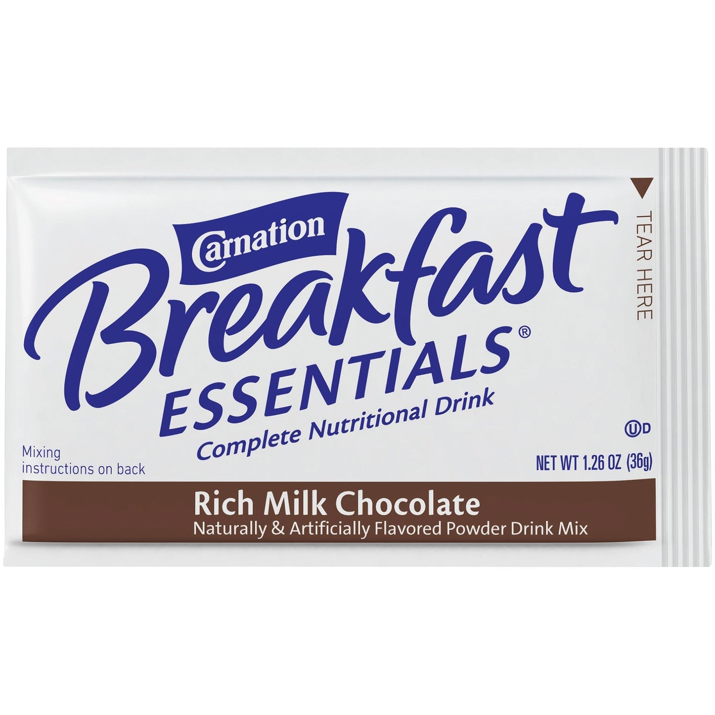 Breakfast Essentials rich milk chocolate complete nutritional drink mix packet