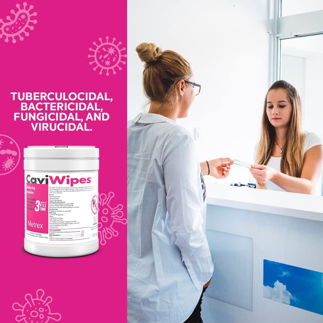 CaviWipes disinfecting wipes canister with tuberculocidal bactericidal fungicidal virucidal claims