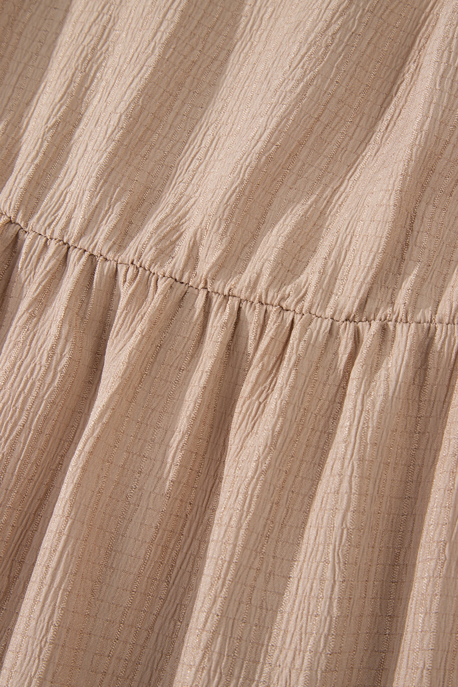 PLUS dark khaki dress, gathered waist with tiered ruffle skirt
