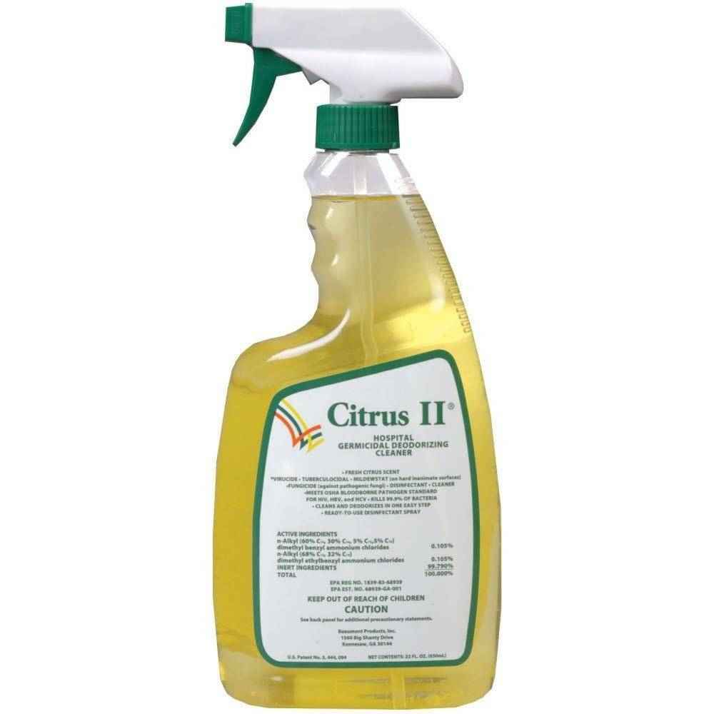 Citrus II germicidal deodorizing cleaner spray bottle, 22 oz, with green trigger