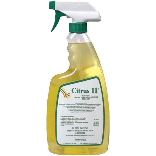 Citrus II germicidal deodorizing cleaner spray bottle, 22 oz, with green trigger