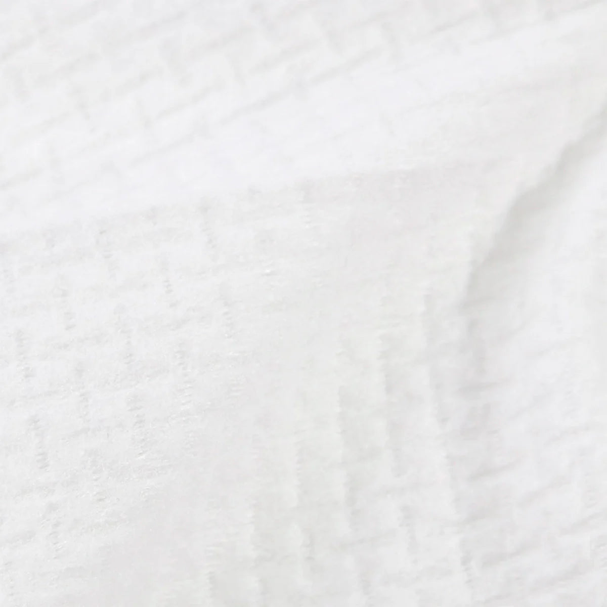 Close-up of white face towel fabric surface texture