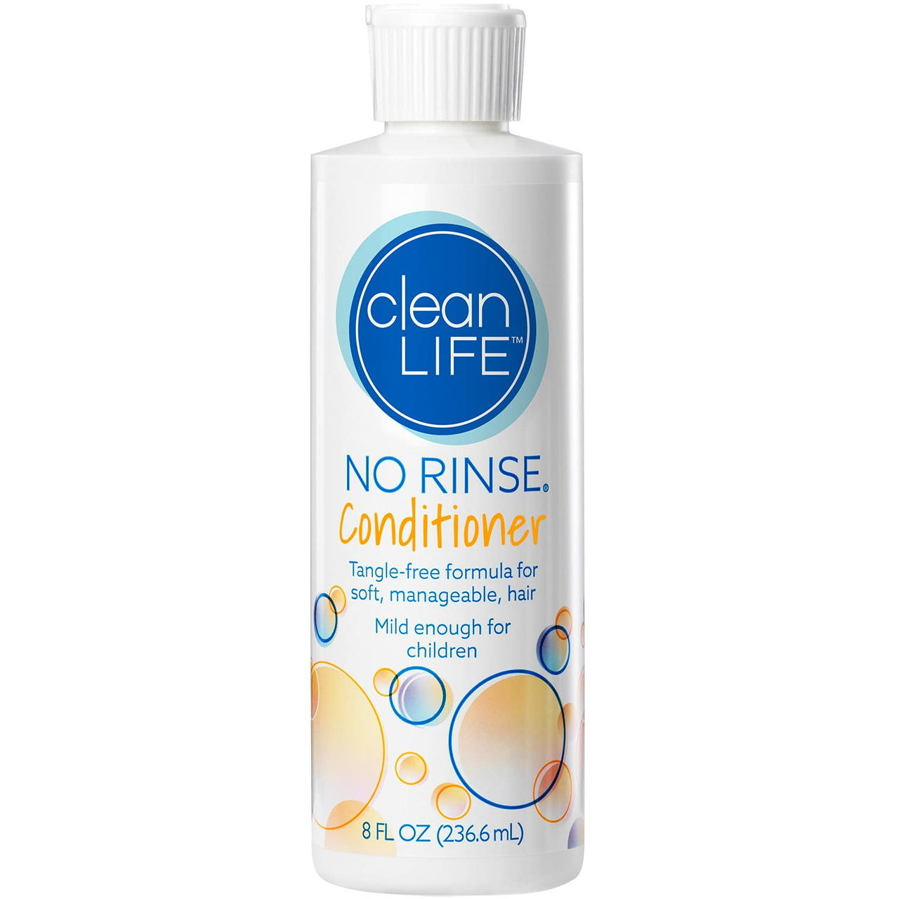 CleanLife no-rinse conditioner bottle, 8 fl oz, white pump cap