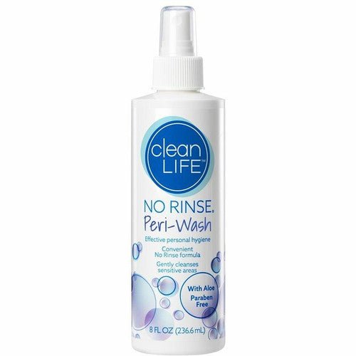 CleanLife no rinse peri-wash bottle, 8 oz, with pump sprayer