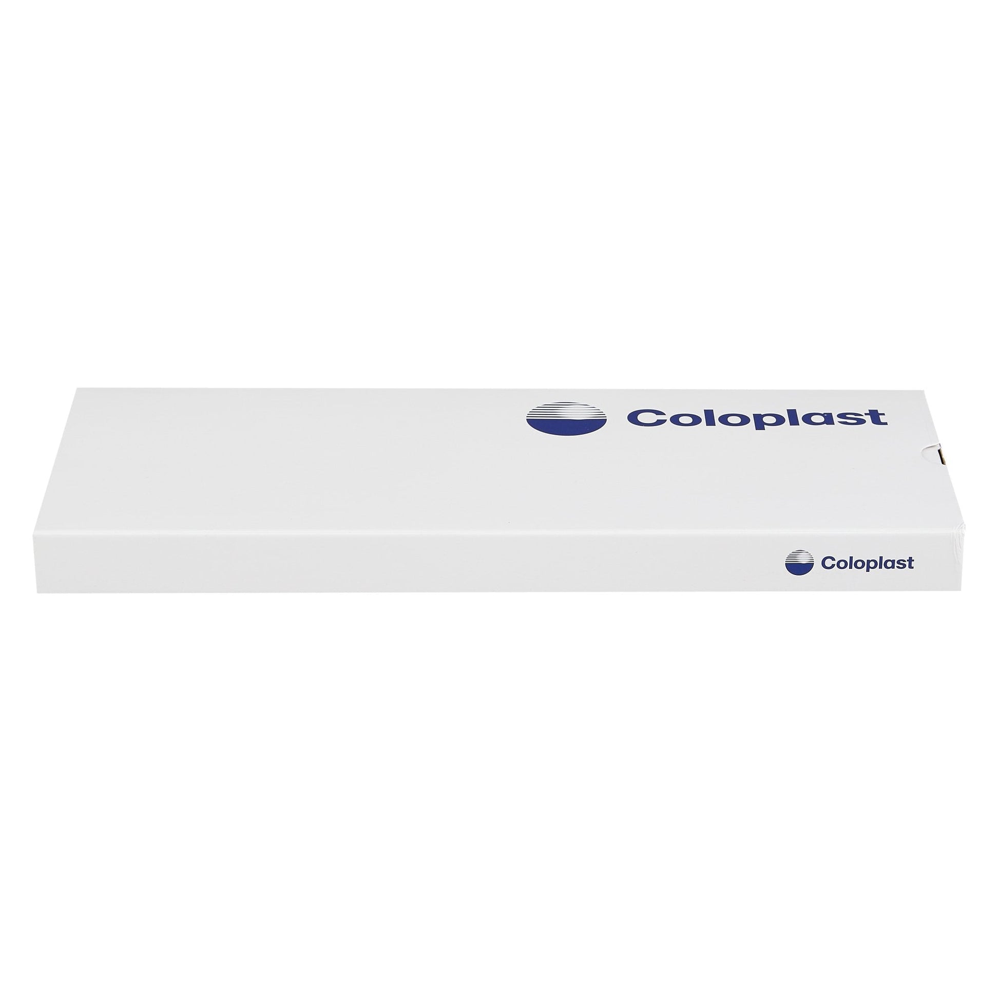 White catheter packaging box with Coloplast logo