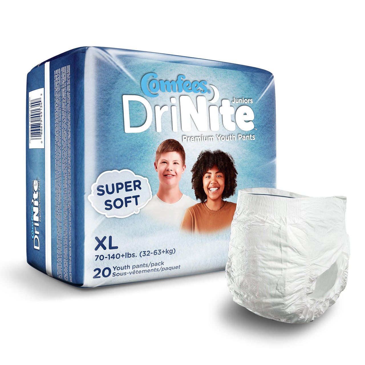 DriNite youth pants pack XL, blue box with white youth pants