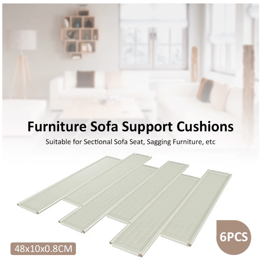 Sofa cushion support inserts, light gray, 6-piece set with interlocking slats