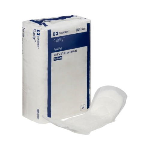 Curity OB maternity peri-pad, super absorbency, moderate protection; pack and pad shown