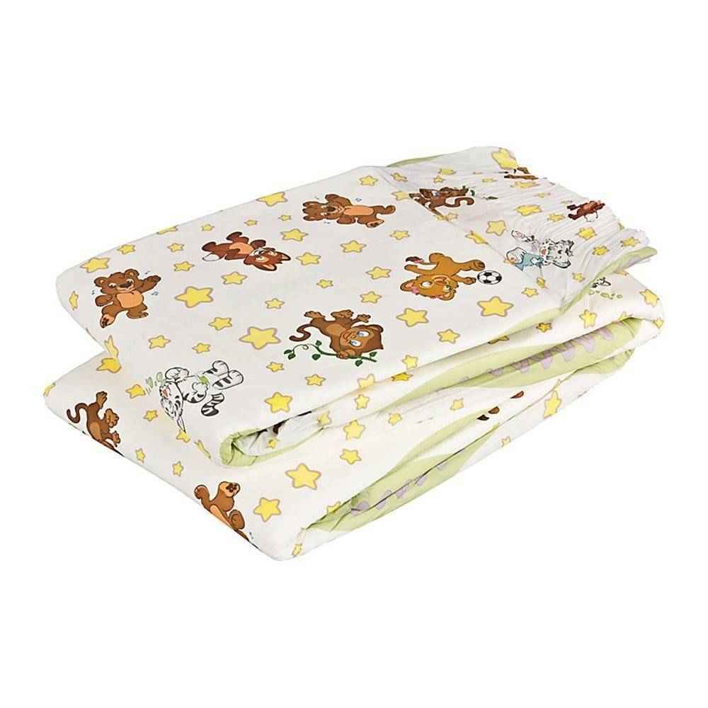 Folded printed adult diaper with teddy bear and star pattern on white