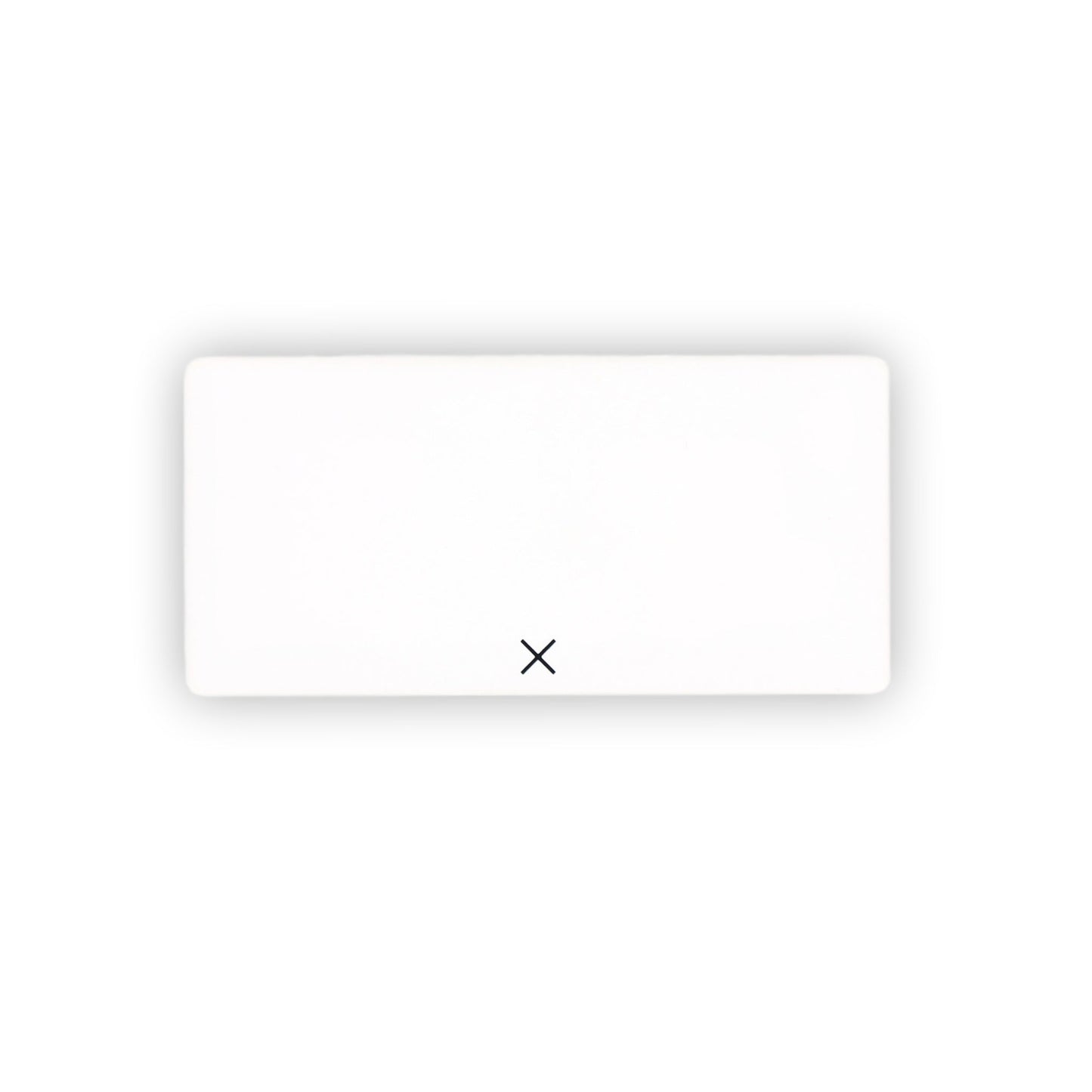 White pill organizer case, rectangular with center X marking