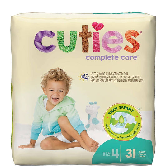 Cuties Complete Care baby diapers, Size 4, 31-count pack
