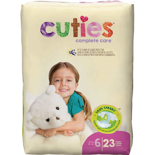 Cuties Complete Care baby diapers, Size 6, 23-pack box