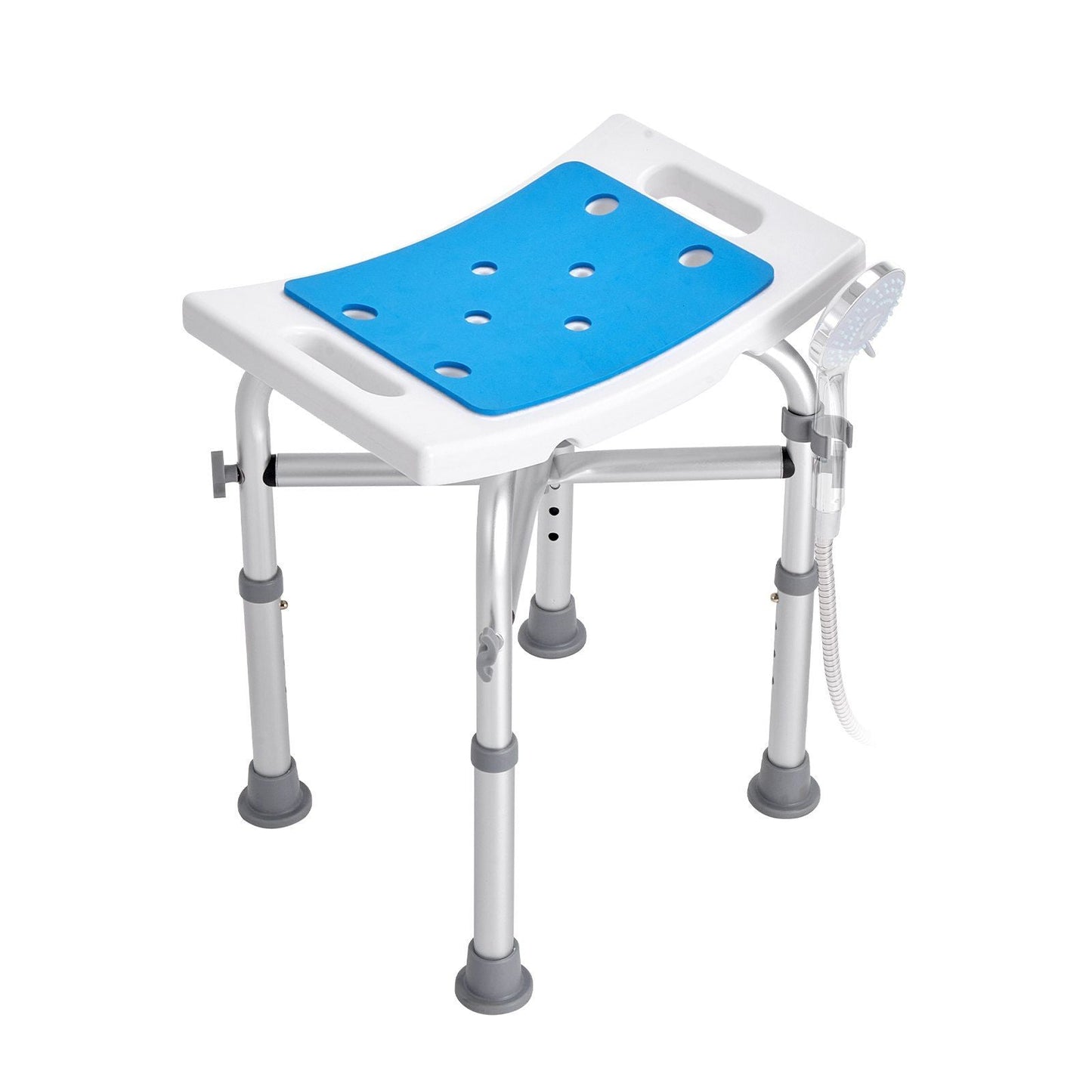 Shower Chair for Inside Shower, Adjustable Height Shower Stool with Crossbar Support, Shower Seat for Shower Tub, Non-Slip Bench Bathtub Stool Seat for Elderly Disabled Adults Handicap, 500 lbs VYSN