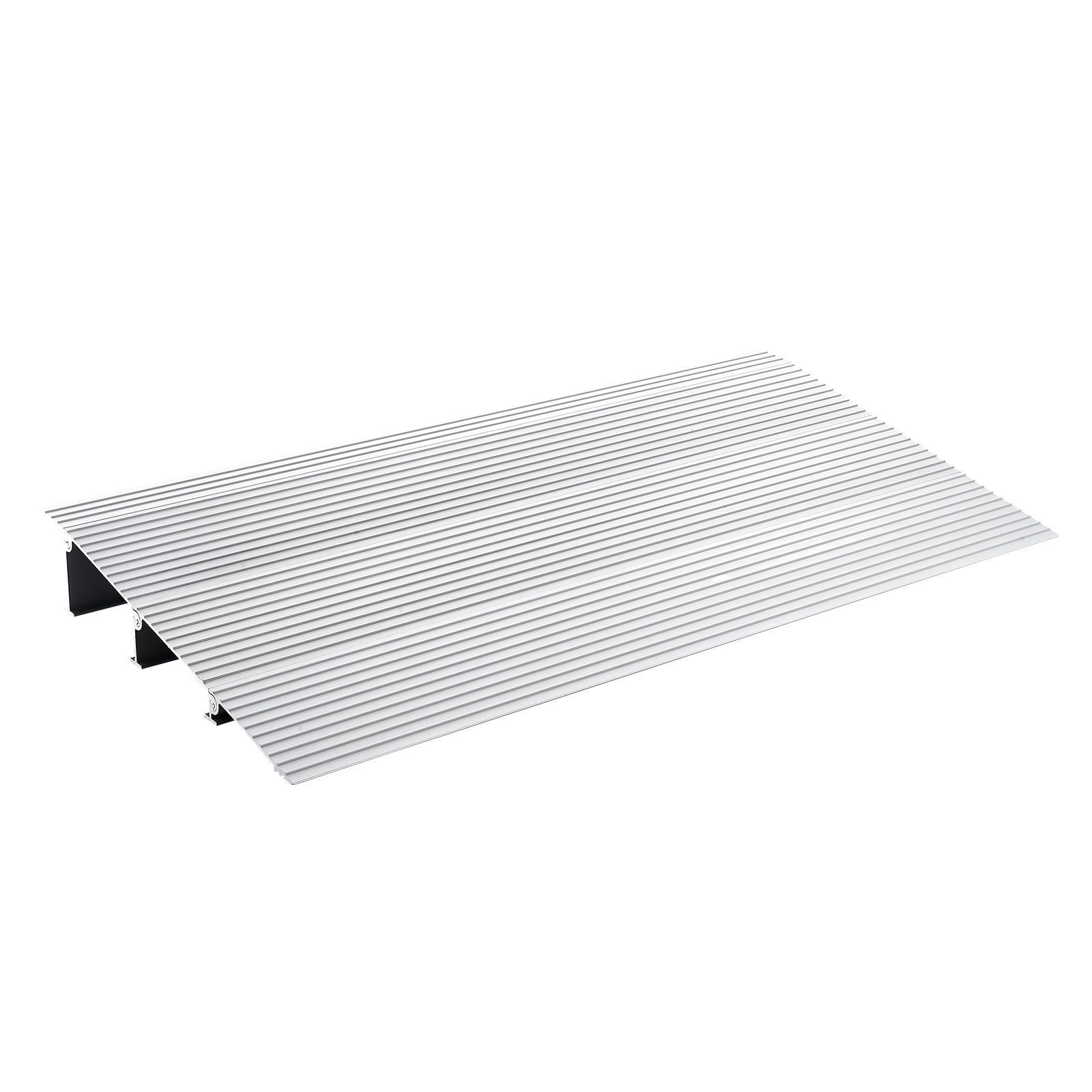 3-inch aluminum door threshold ramp, ribbed grip surface for wheelchairs and scooters