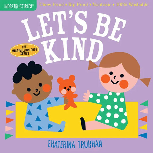 Let’s Be Kind paperback book cover with two smiling children and title text