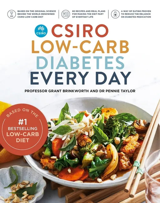 CSiRO Low-Carb Diabetes Every Day paperback book with food and recipe title on cover
