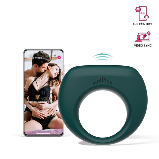 Magic Dante II smart ring, dark teal silicone band, front grille detail