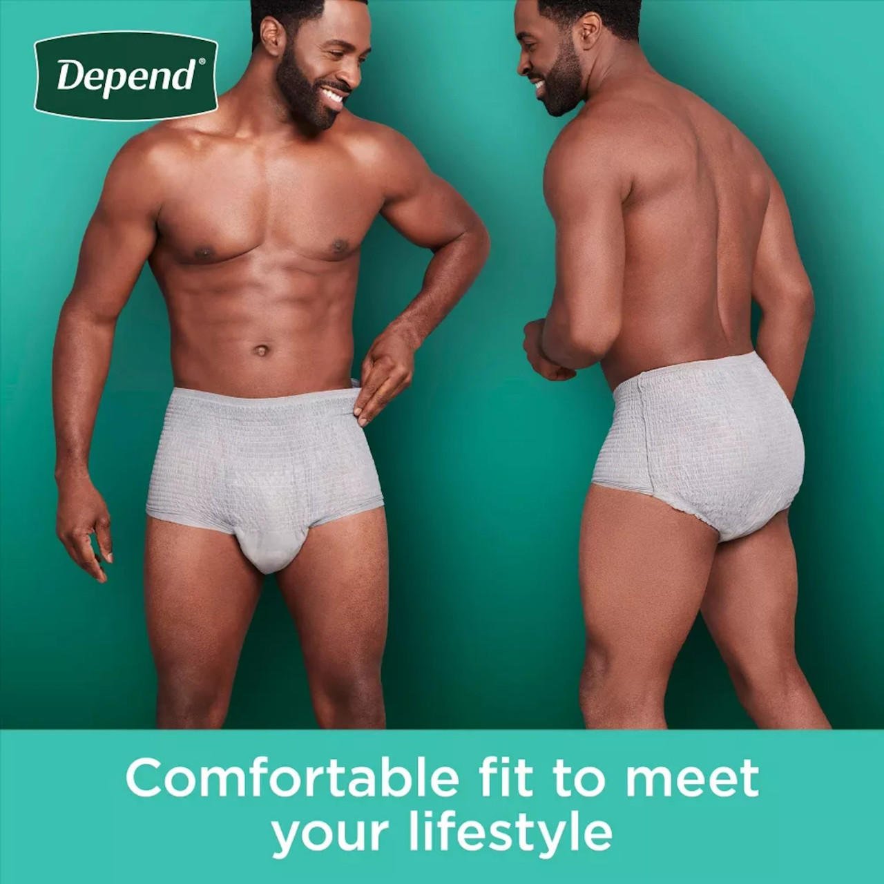 Men's protective underwear, white brief fit on two models
