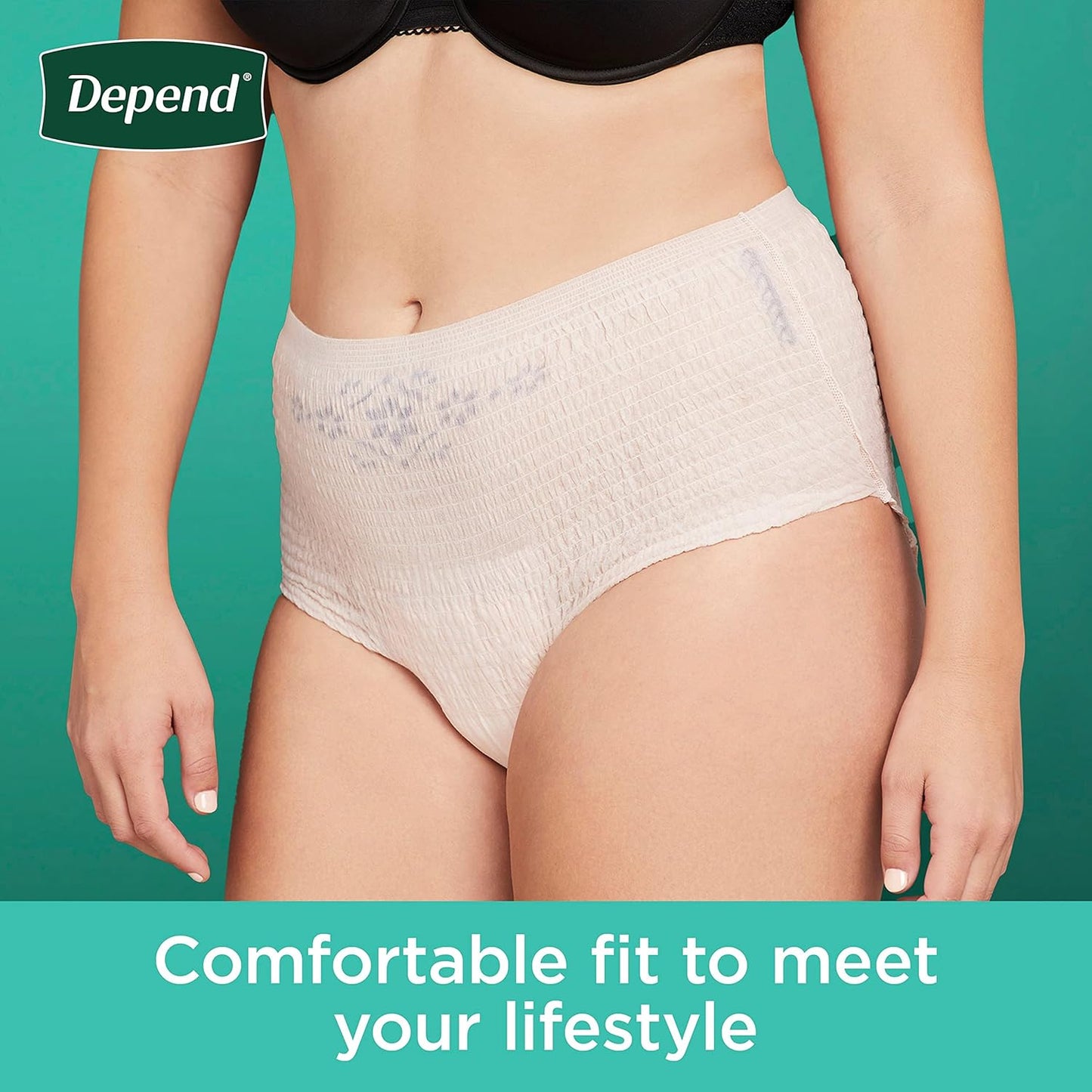 Women’s disposable protective underwear, light beige, brief style with elastic waistband
