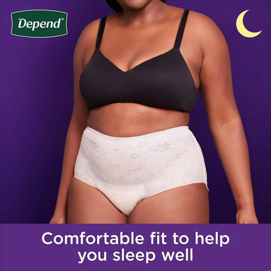Women’s overnight underwear briefs in white, with comfortable stretch fit for sleep
