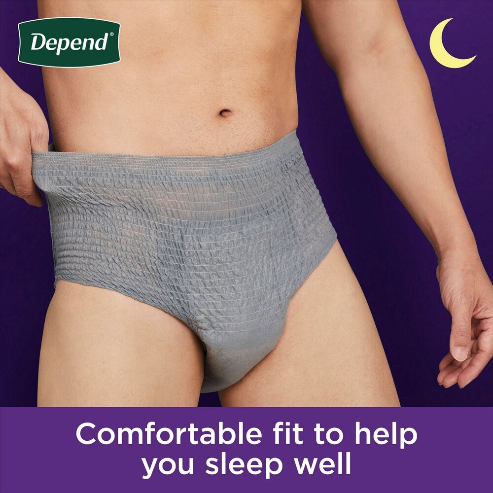 Grey protective brief underwear for men, comfortable waistband, discreet overnight protection