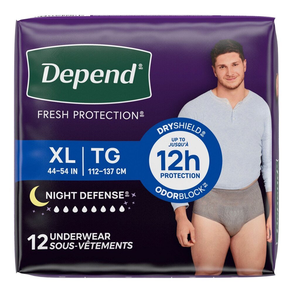 Night Defense underwear box, XL/TG size, up to 12h protection, odorblock, 12 count