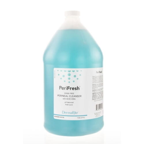 PeriFresh rinse-free perineal cleanser bottle, 1 gallon, blue liquid
