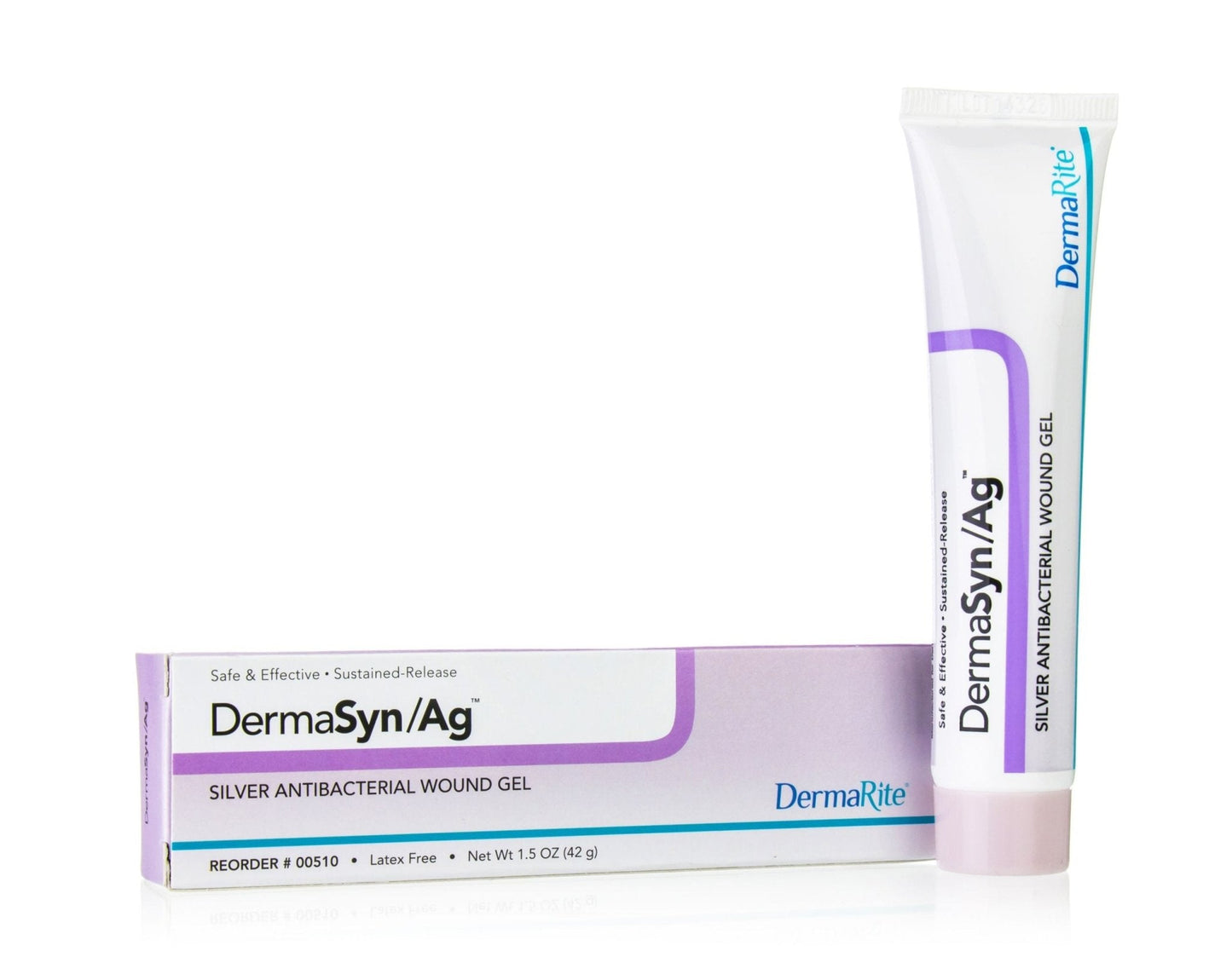 DermaSyn Ag silver antibacterial wound gel, 1.5 oz tube with box