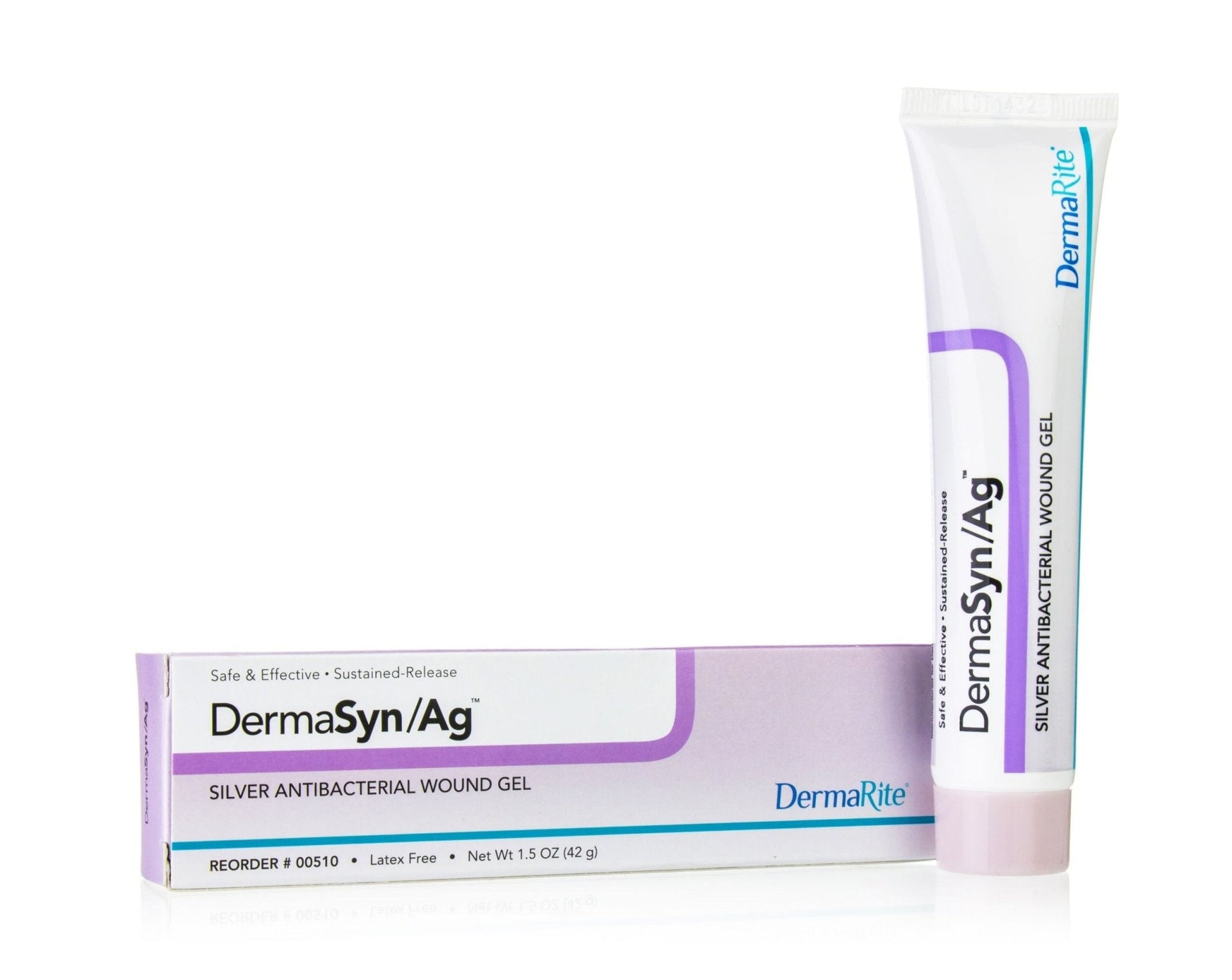 DermaSyn Ag silver antibacterial wound gel, 1.5 oz tube with box