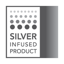 Silver-infused product badge icon