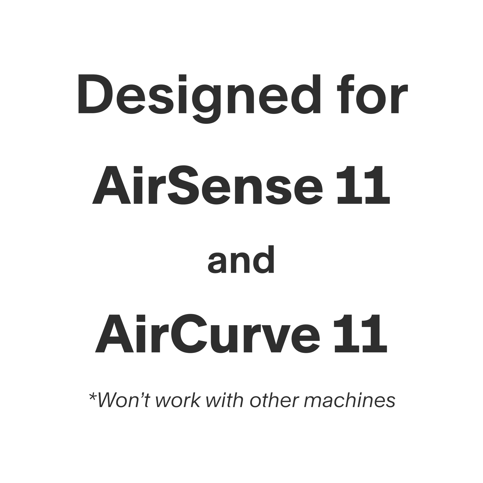 Text graphic stating: Designed for AirSense 11 Filter Packs—compatible only with ResMed AirSense 11 and AirCurve 11. Not for other machines. Ideal as a CPAP or Pollen Filter, shown in bold and regular black on a light background.