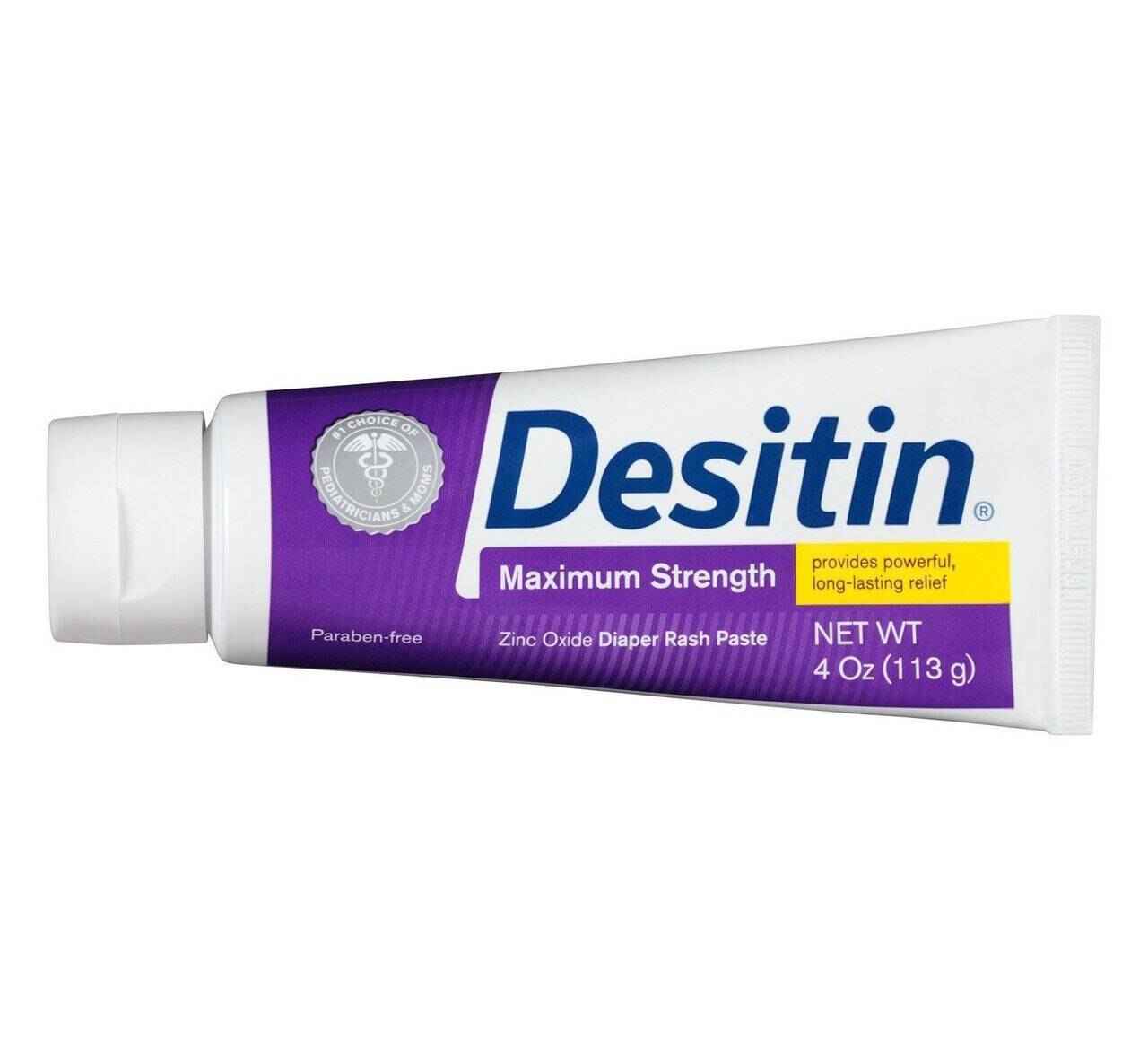 Diaper rash paste tube, Maximum Strength zinc oxide, 4 oz (113 g)