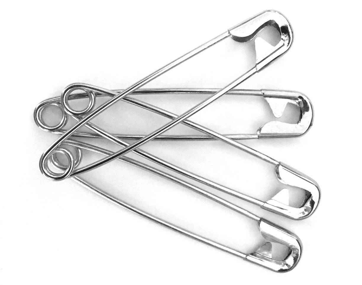 3-inch stainless safety pins with safety closures (set of 3)