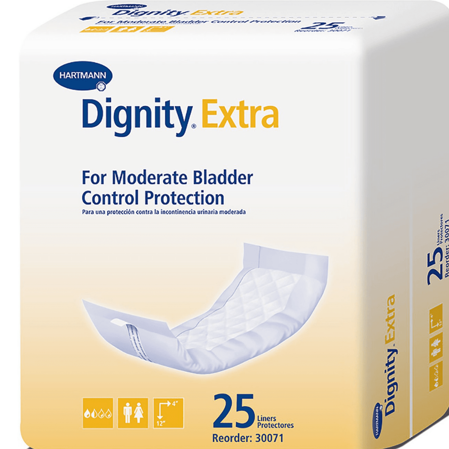Dignity Extra liners, pack of 25, moderate bladder control protection