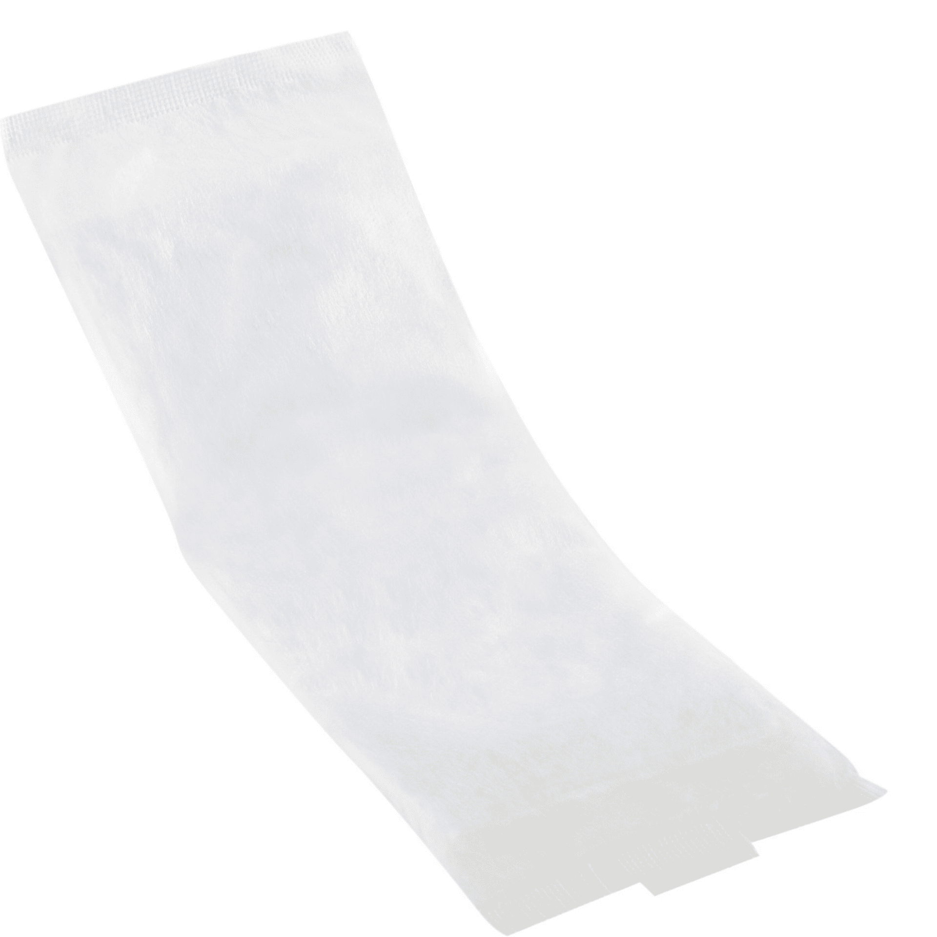 White incontinence liner pad sheet, unrolled with absorbent center