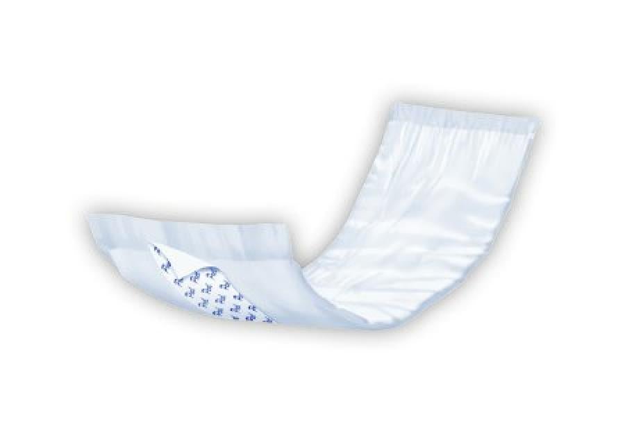 Stackable bladder control liners, blue pattern absorbent pads