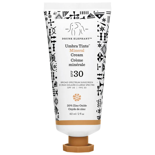 Drunk Elephant Umbra Tinte 100% Mineral Cream SPF 30/PA+++ Tinted Face Sunscreen 2 OZ Nava Beauty