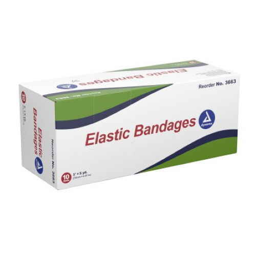 Elastic bandage roll box, non-sterile, 3 in x 5 yd, box of 10