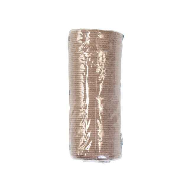 Rolled tan elastic bandage, non-sterile