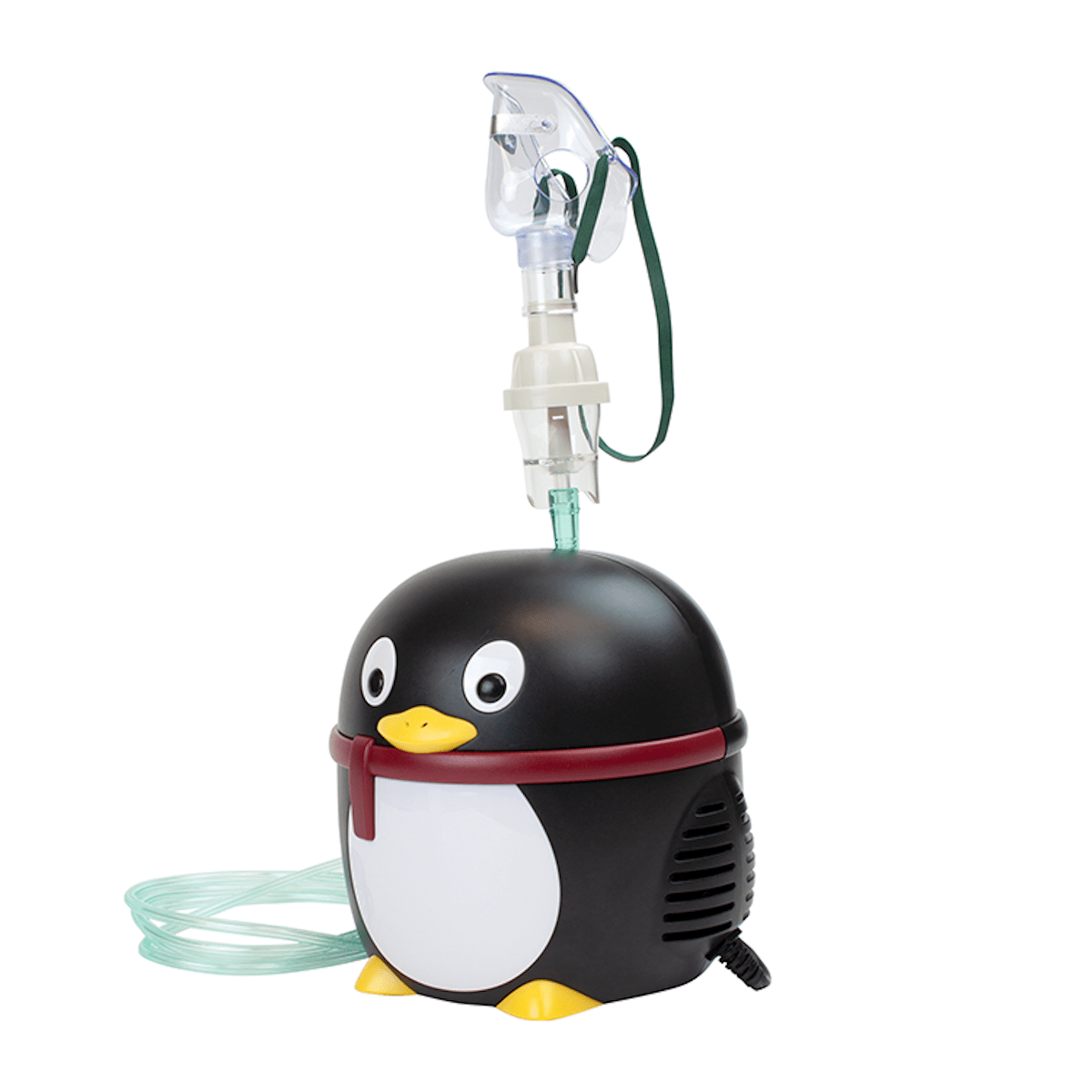 Penguin pediatric compressor nebulizer with mask, mouthpiece and green tubing