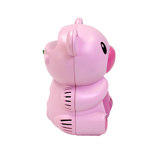 Pink piggy pediatric compressor nebulizer rear view